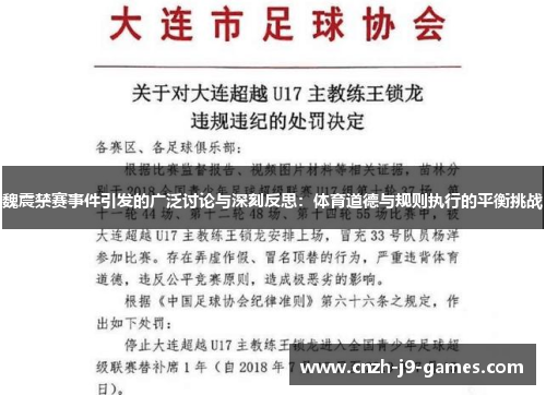 魏震禁赛事件引发的广泛讨论与深刻反思：体育道德与规则执行的平衡挑战
